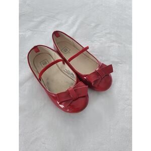 Gap Girls Red Patent Bow Flats Sz 11